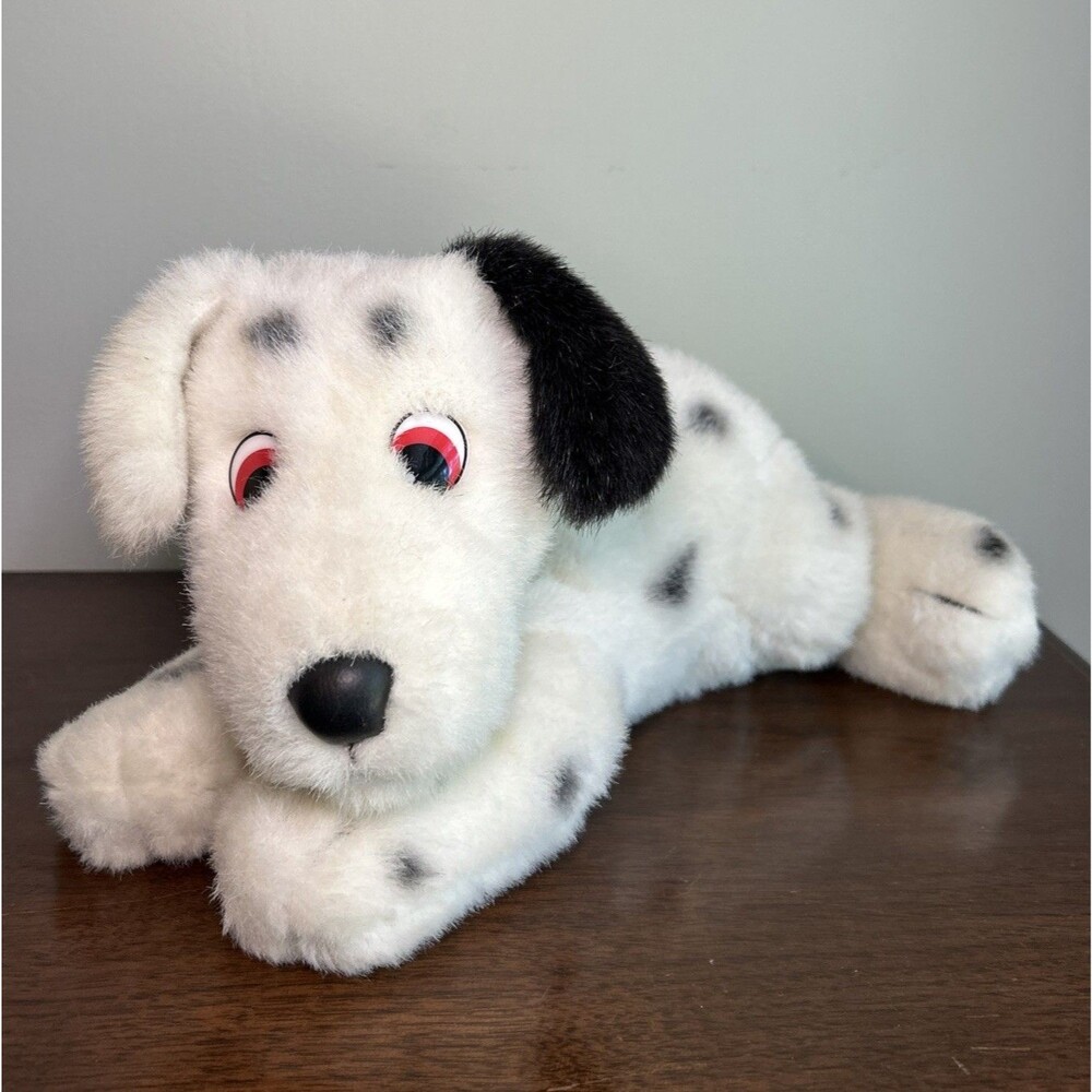 Novelty Inc Dalmatian Dog Plush Red Eyes Beans Stuffed Animal VTG Y2k 12"